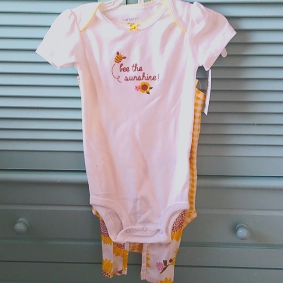 Carter's Other - Carter's 18months 3-piece girl yellow and white baby set